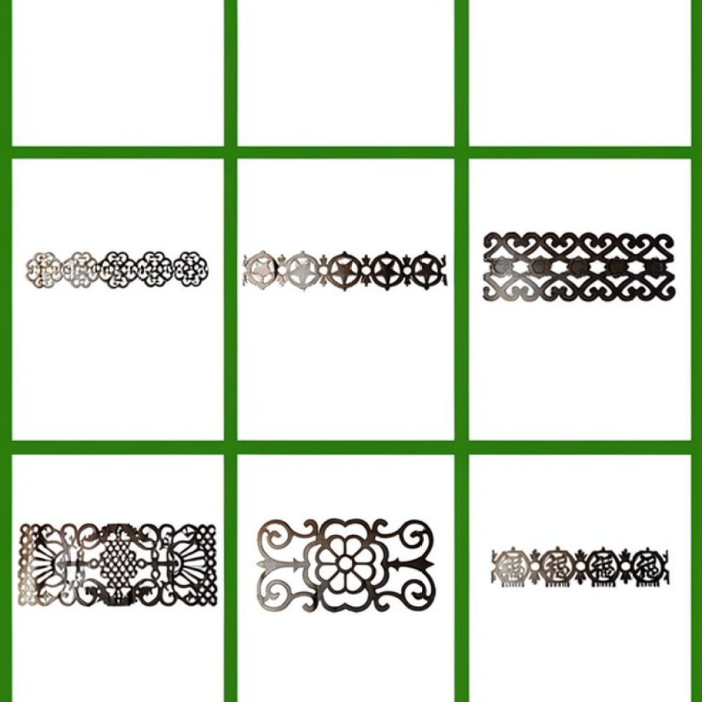 Home Improvement Fence - Dekoratif Metal Çit Süsü, Damgalı Demir