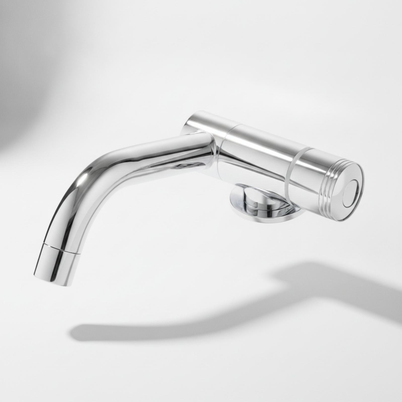 Faucet - Temperli Cam Kapaklı, Paslanmaz Çelik Musluklu,