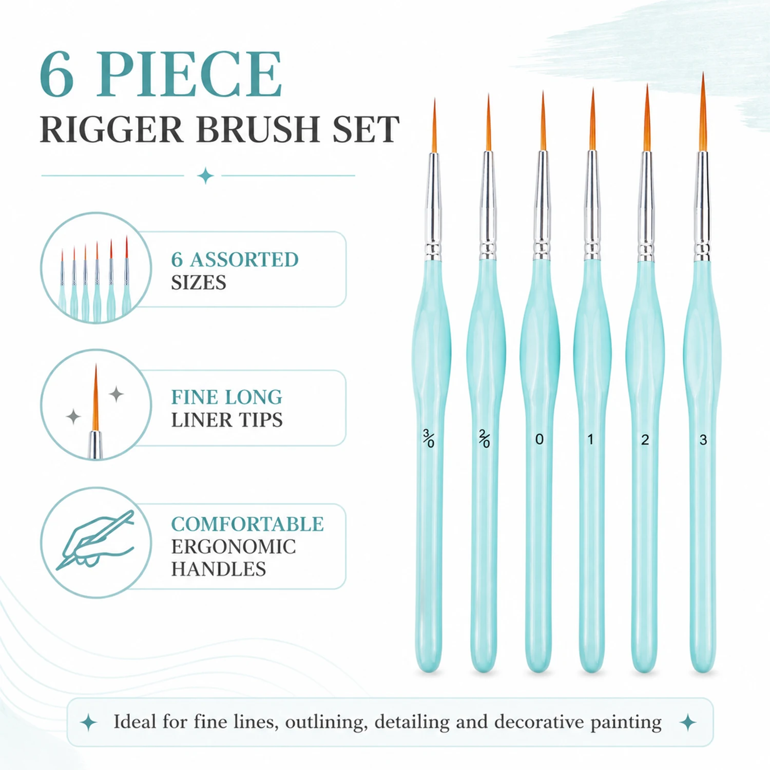 6 adet Rigger Boya Fırçası Set - Paint Brush incelemesi ve fiyatı
