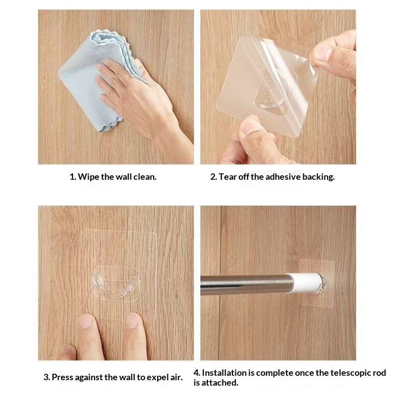 N$ 4 adet Şeffaf Yapışkanlı Pe - Curtain Rods incelemesi ve fiyatı