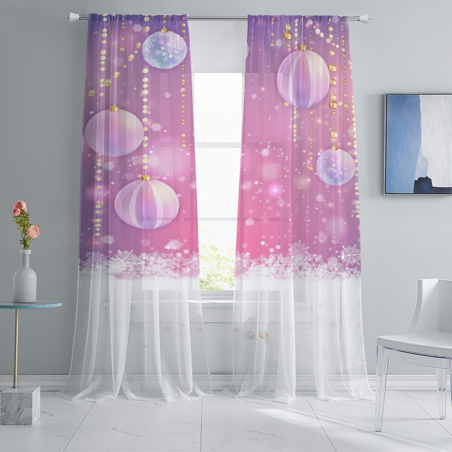 2 Adet Noel Kışlık Şeffaf Perd - Curtain Rods incelemesi ve fiyatı