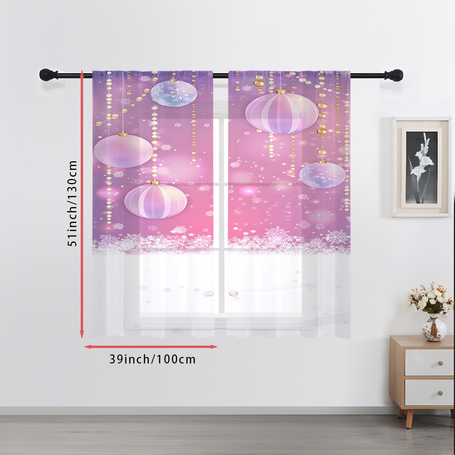 2 Adet Noel Kışlık Şeffaf Perd - Curtain Rods incelemesi ve fiyatı